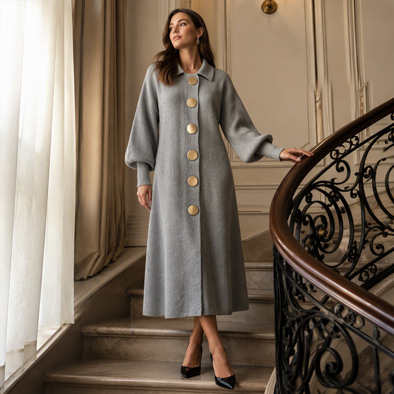 Nela™ | Vestido elegante largo con botones
