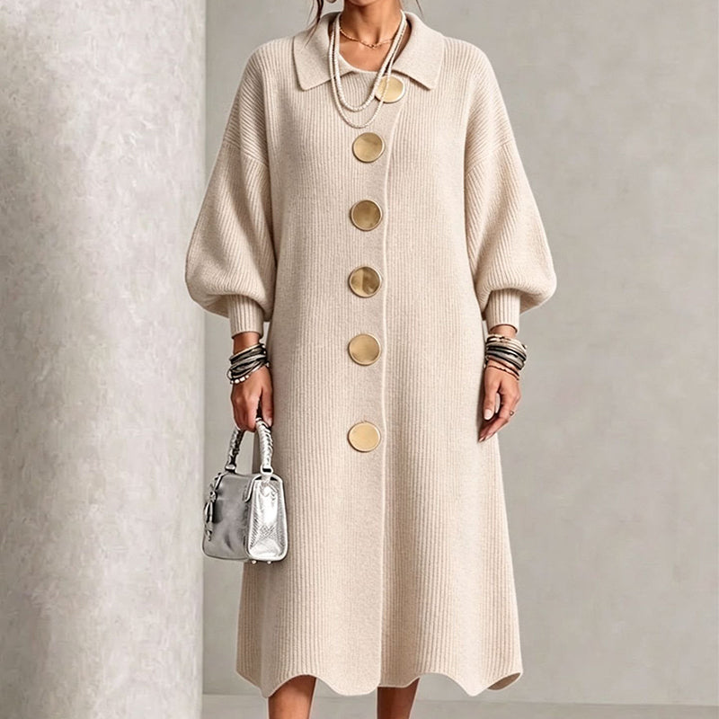 Nela™ | Vestido elegante largo con botones